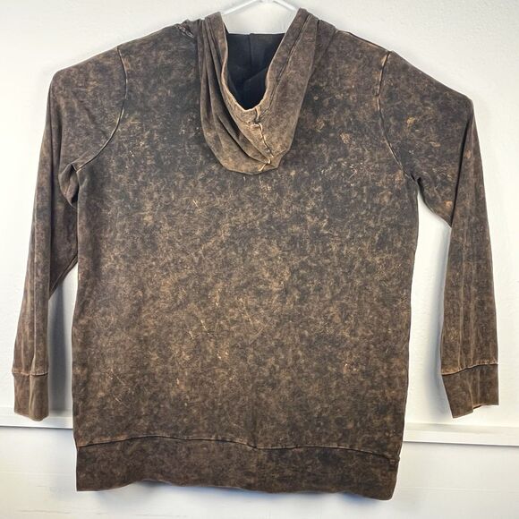 Zenana Signature Hoodie Womens Size XL Brown Mineral Washed Jacket Athleisure - Picture 4 of 10